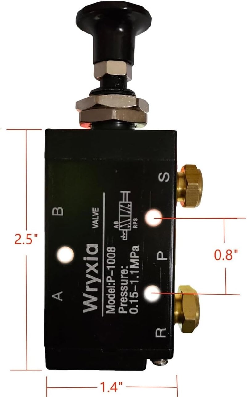 Wryxia Air Valve Push-Pull 4 Way 2 Position Manual Dump Truck Tailgate Valve BAV010 - Image 5